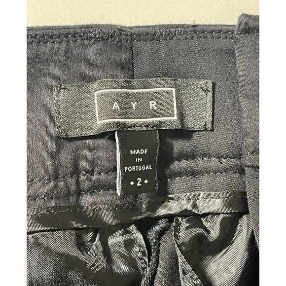 AYR The Me Time Pleated Cropped High Rise Pants Black - Picture 6 of 12